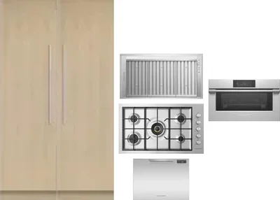 6 Piece Package Includes Refrigerator, Freezer, Cooktop, Wall Oven, Hood And Dishwasher